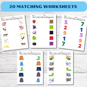Feuilles de travail imprimables sur les correspondances, Activités pour la maternelle, Activités pour le préscolaire, Ressource pédagogique