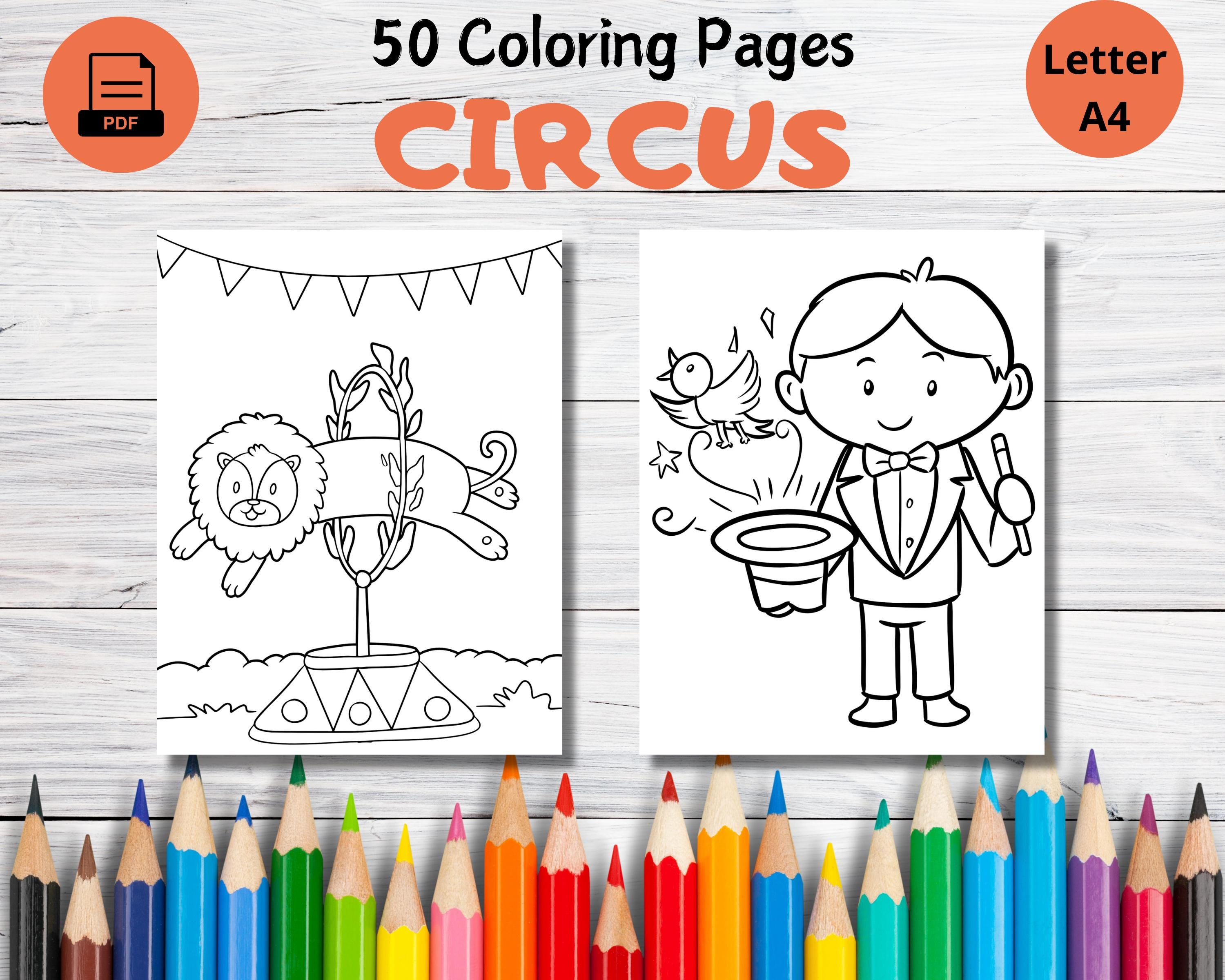 50 Circus Animals Coloring Pages for Kids (PDF) - Etsy