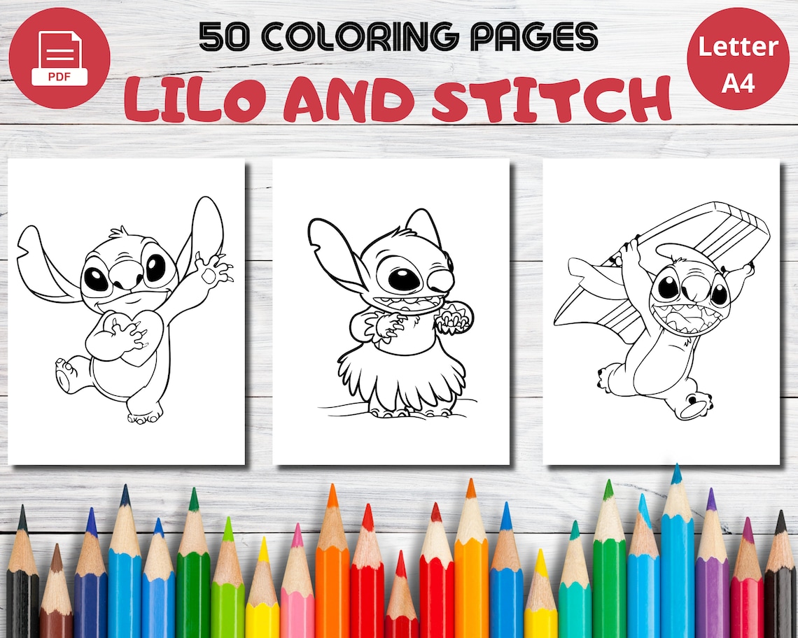 50 Lilo and Stitch Coloring Pages, Cartoon Coloring Pages for Kids ...