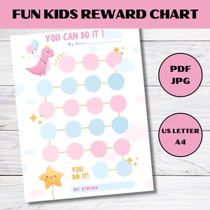 Reward Chart for kids, Printable Reward Chart, Kids Routine Chart, Daily Chore Chart, Kids Reward Chart, Sticker Chart, Behavior Chart, PDF