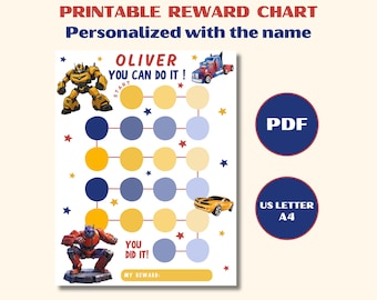 Transformers Reward Chart, Personalized with the Name (PDF)