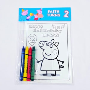 Peppa Pig Birthday Party Favor: Kleurpakket met kleurpotloden