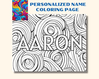 Custom Name Coloring Page : Abstract Art, Personalized Activity (PDF)