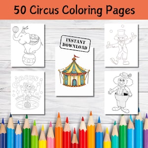 50 Circus Animals Coloring Pages for Kids (PDF)
