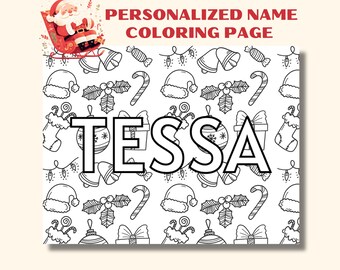Customizable Name Christmas Coloring Page : Kids Printable (PDF)
