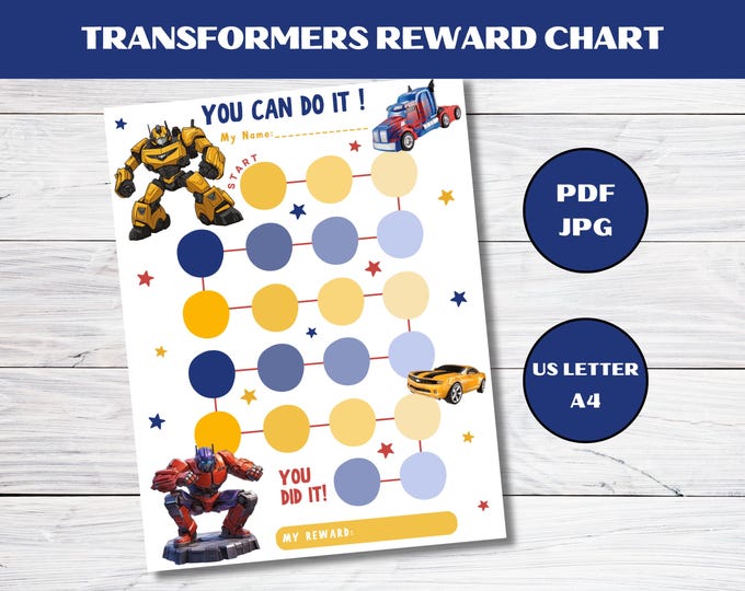 Transformers - Reward Chart - Chore Chart - NO NAME - Etsy