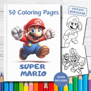 Super Mario: Coloring Book For Adults, 30 Super Mario, Princes, Luigi,  Donkey Kong, Yoshi Coloring Pages, For Teens, Super Mario Characters