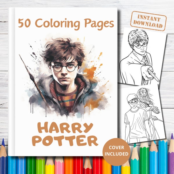 50 Wizards coloring pages, Magical coloring book, Coloring for kids, Coloring pages printable, Activities for kids, PDF, Instant download