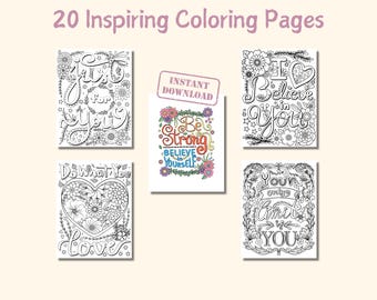 Dibujos para colorear inspiradores: afirmaciones positivas, citas motivacionales (PDF)