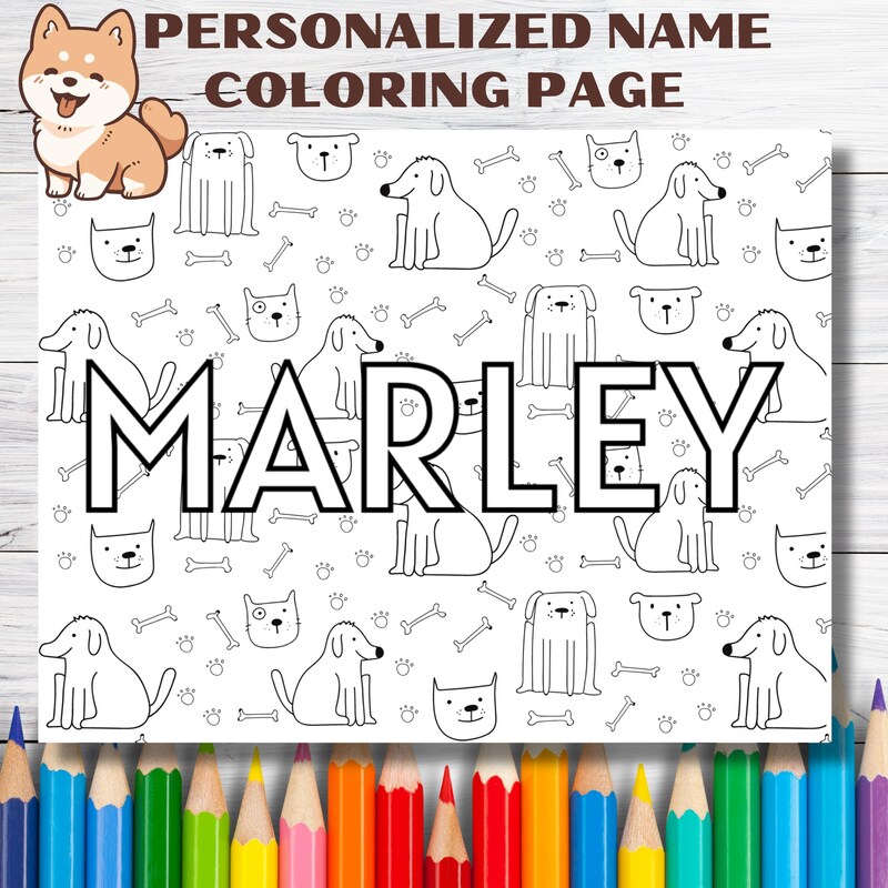 Dog Coloring Page - Etsy