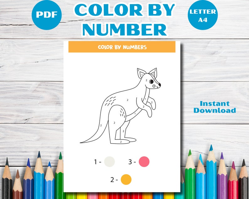 Color by Number Kids Printable Worksheets, Preschool Coloring Pages ...
