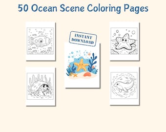 50 Sea Life Coloring Pages for Kids : Ocean Animals Printable (PDF)