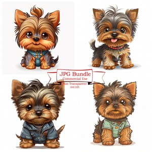 Imágenes Prediseñadas de cachorros de Yorkshire Terrier, descargas de imágenes digitales JPG de alta calidad para uso comercial, arte de pared, decoración de guardería, fabricación de tarjetas.digital
