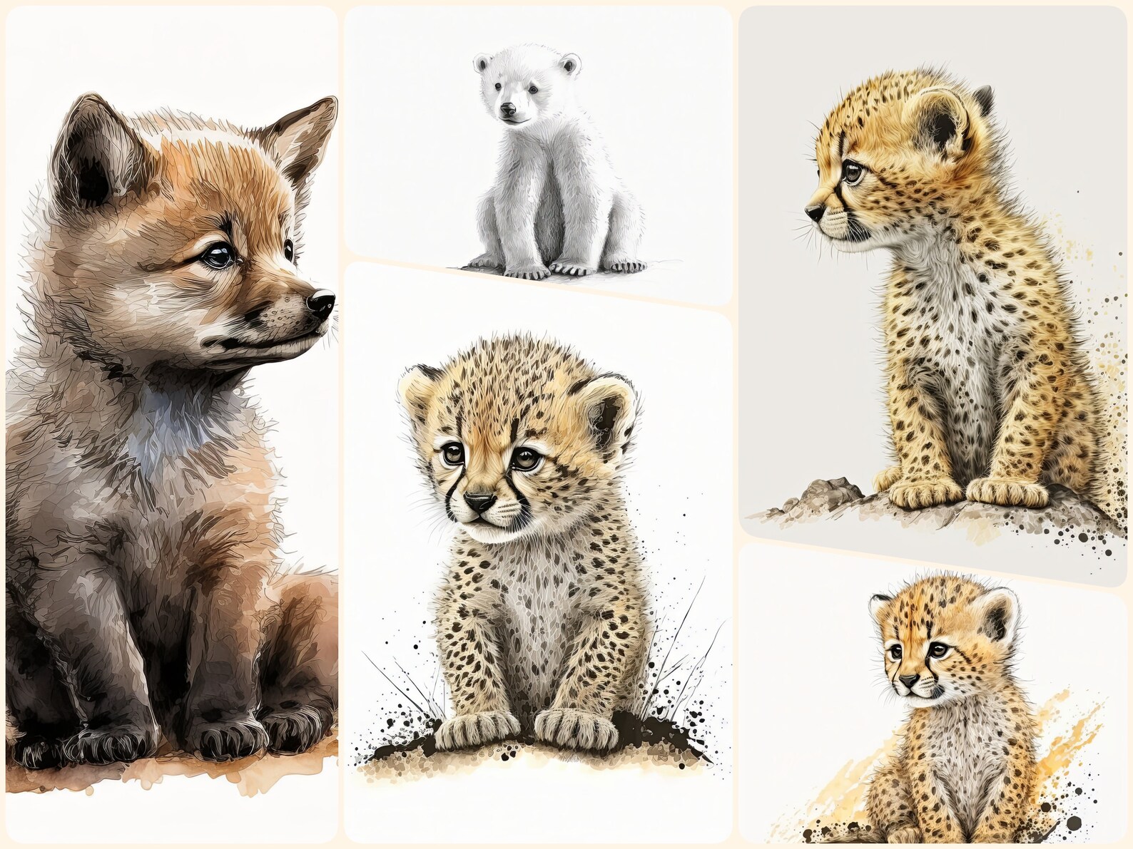 Cute Safari Animal Watercolor Clipart Bundle for Sublimation - Etsy