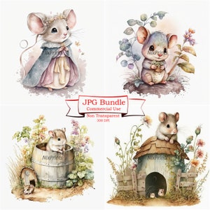 Fairy Tale Mouse Clipart, Fantasy, Farm & Countryside, Fashion Style - Temi incantevoli per progetti creativi magici, rustici ed eleganti
