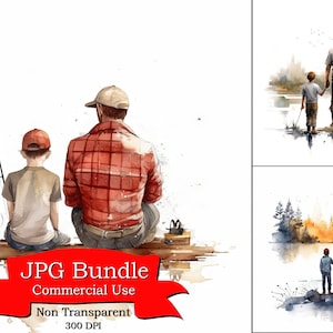 Vista-se de bombeiro de pai e filha, clipart de pesca de pai e filhos, arte fofa, formato JPG, elaboração de papel digital, planejador digital
