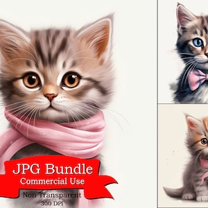 かわいい猫のクリップアート、蝶ネクタイのクリップアート、スカーフのクリップアート、パッケージ用のデジタルステッカー、ダイニングルームの壁アート、農家のアート