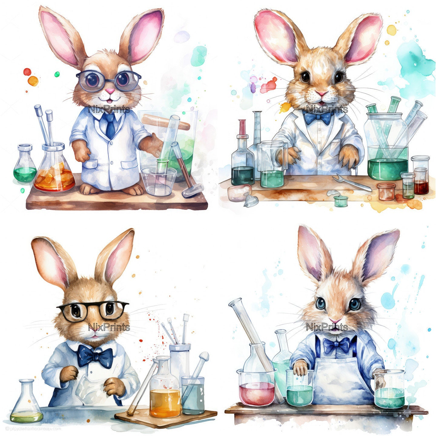 Rabbit Clipart, Scientist Clipart, in a Scientist's Lab Coat ...