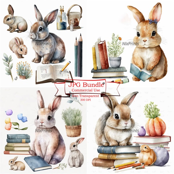 Bunny Education, Computer , Music Clipart - Engaging and Inspiring Designs for Learning, Technology, and Artistic Creative Projects, 300 dpi