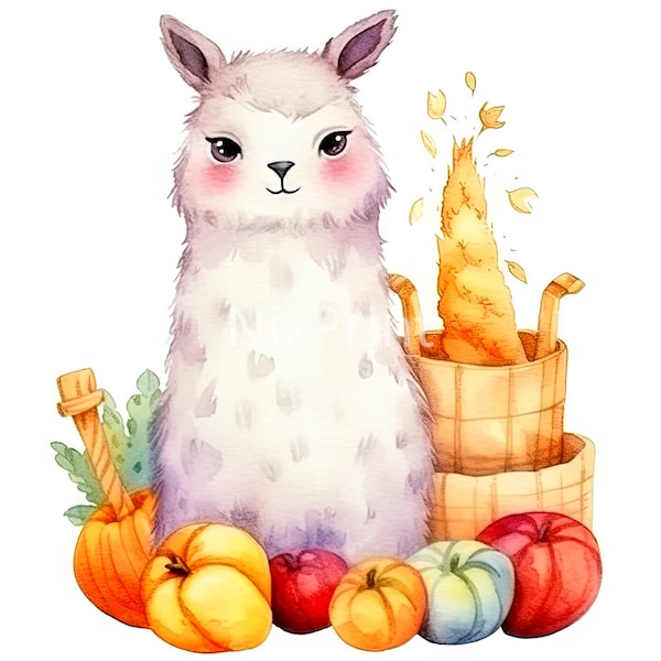 Llama Harvest Food Clipart, Art For The Soul, Picture For Home Office, Designs For Machine Embroidery, Poster For Father