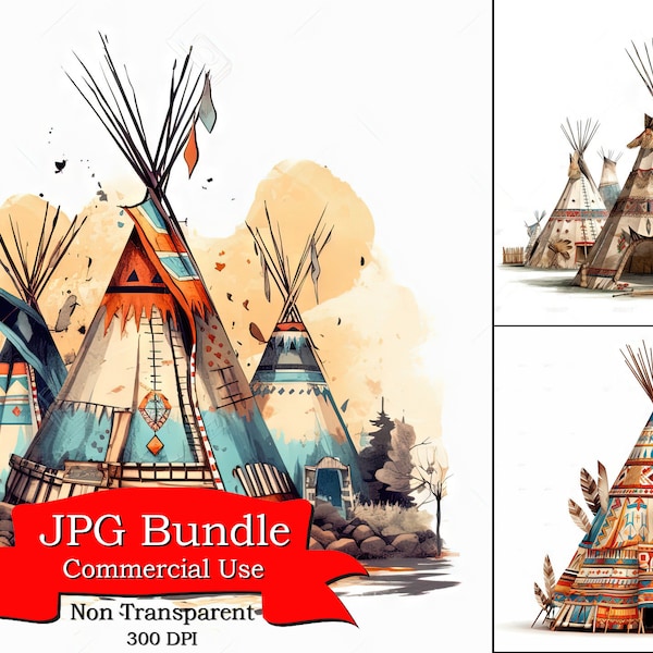 Bold Colors Native American Teepee Village Graphic, Clipart For Black Men And Women For A Vision Board, Design For Png For Hats Grandpas