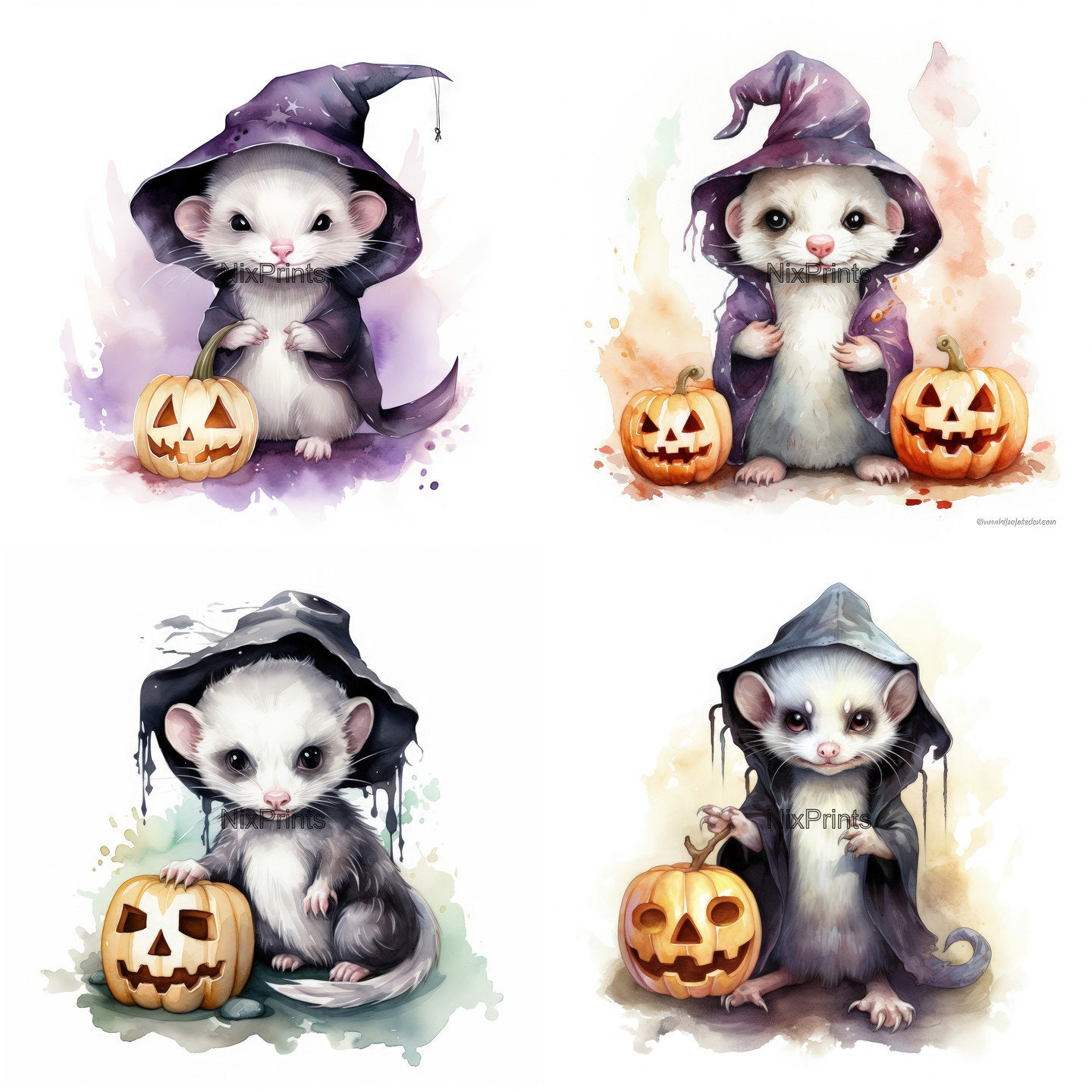 Ferret Clipart, Halloween Clipart, Spooky Halloween Costume, Ghost ...