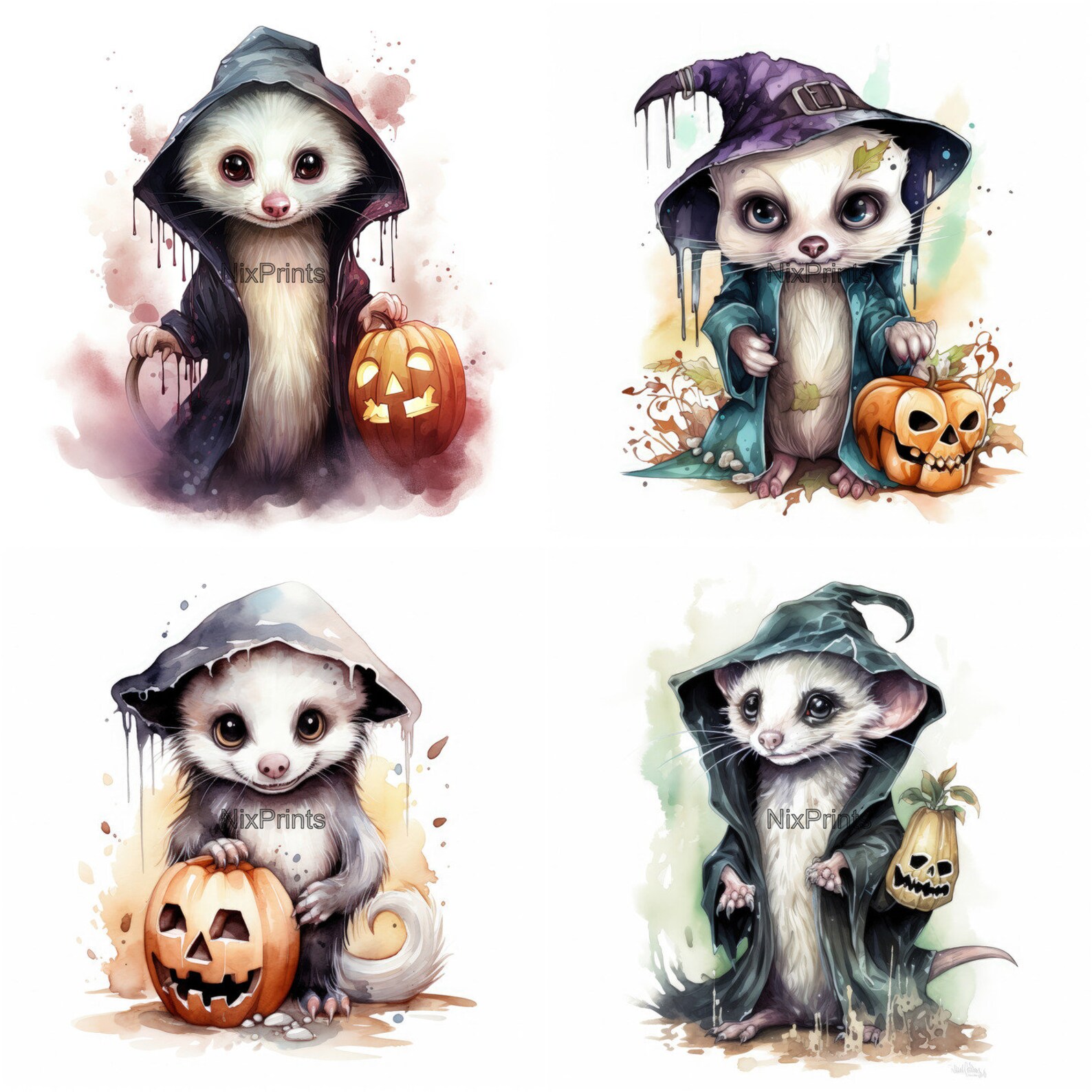 Ferret Clipart, Halloween Clipart, Spooky Halloween Costume, Ghost ...