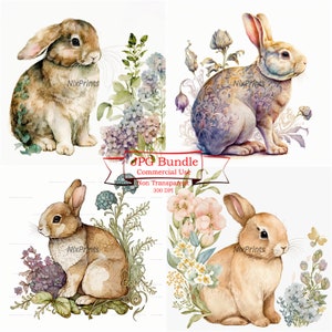 Bunny Art Nouveau, Renaissance & vintage Retro Clipart - Designs élégants et intemporels pour des projets créatifs d'inspiration classique, 300 dpi,