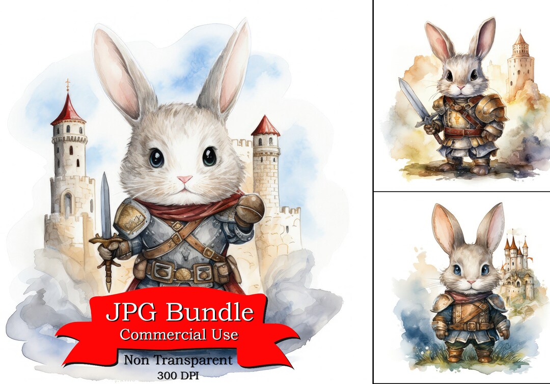 Rabbit Clipart, Knight Clipart, in a Knight's Armor, Defending a Castle ...