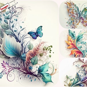 Clipart de mariposa de primavera mágica y caprichosa para uso comercial: toque de belleza a sus diseños con mariposas lindas, animales de primavera