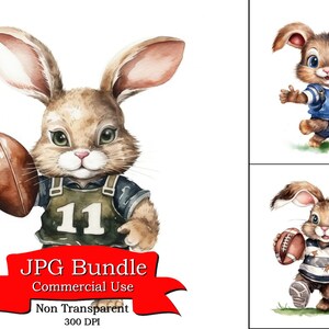 Rabbit Clipart, Football Clipart, Dressed as a Football Player ...