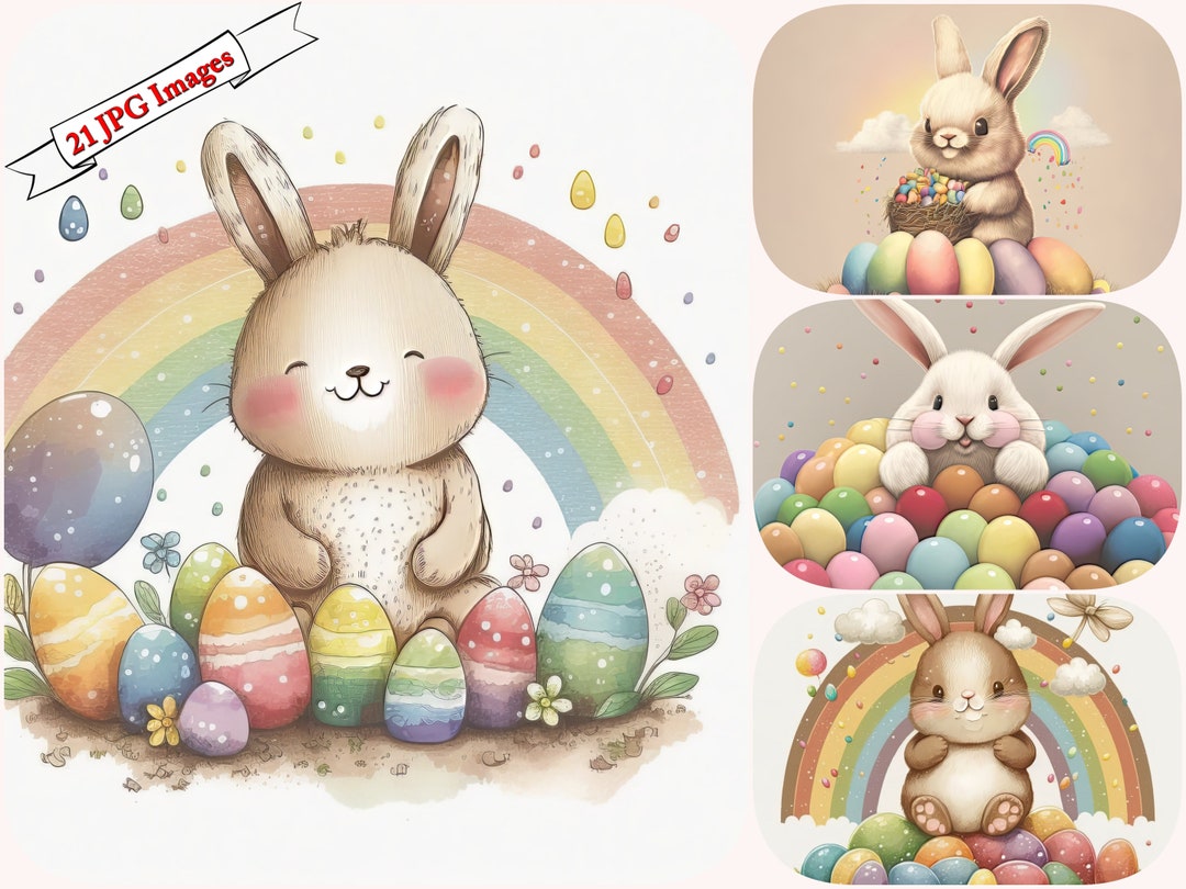 Bunny Rabbit Watercolor Clipart Bundle for Crafting ,baby Shower ...