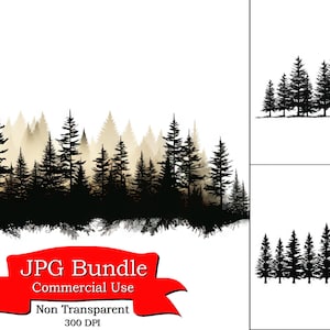Clipart de pins noir et blanc, Clipart de conception propre, impression pour tissu, images pour chapeaux, conceptions de la nature pour tshits, images de haute qualité.