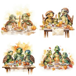 Cute Turtle Clipart, Thanksgiving Themes, Family Dinner Scenes Clipart ...