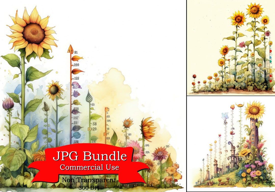 Sunflower Heights Clipart, List Clipart, Wall Art for Home, Digital