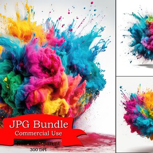 Giant Water Orb Exploding Into Multiple Colorsclipart, Digital Paper ...