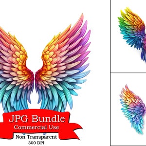 Leuke mooie Rainbow Angel's Wings Pride LGBT Clipart, digitale sticker voor auto grappig, ontwerp voor Dtf, kunst aan de muur voor vrouwen