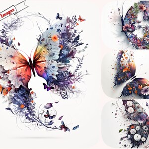 Magische und wunderliche Frühlings-Schmetterling-Clipart für kommerzielle Nutzung: Hauch von Schönheit für Ihre Designs mit niedlichen Schmetterlingen, Frühlings-Tiere