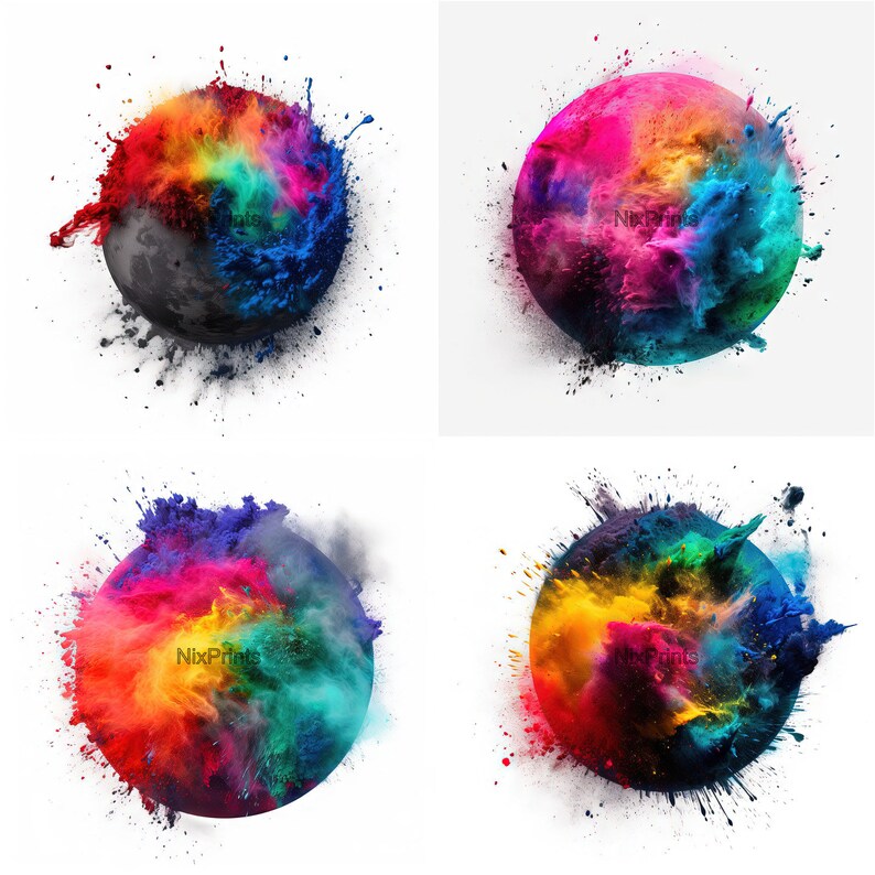 Bright Full Moon With Half of It Exploding Clipart digital - Etsy