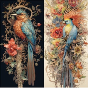 Impresión de aves, imágenes prediseñadas de aves vintage, imágenes prediseñadas de aves reales, imágenes prediseñadas de aves coloridas, impresión de aves vintage, imágenes prediseñadas de aves multicolores, tarjetas de felicitación,