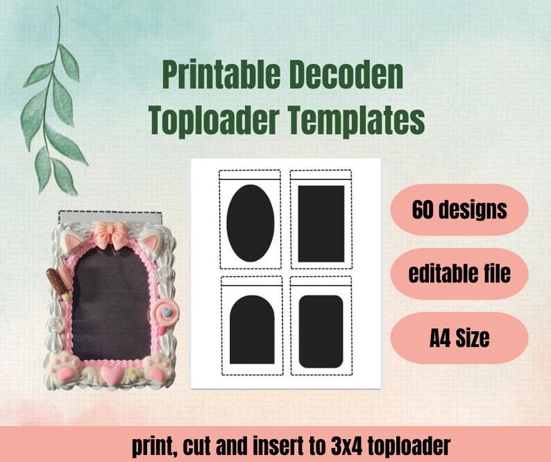 Printable Decoden Toploader Templates for KPOP Deco Frames and Anime ...