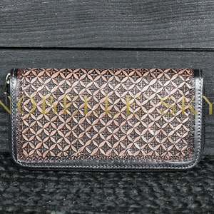 Cartera de cuero con cremallera Cartera de cuero estilo western Cartera de cuero hecha a mano Cartera de cuero con cremallera alrededor Cartera de mujer Cartera hecha a mano ENVÍO GRATIS