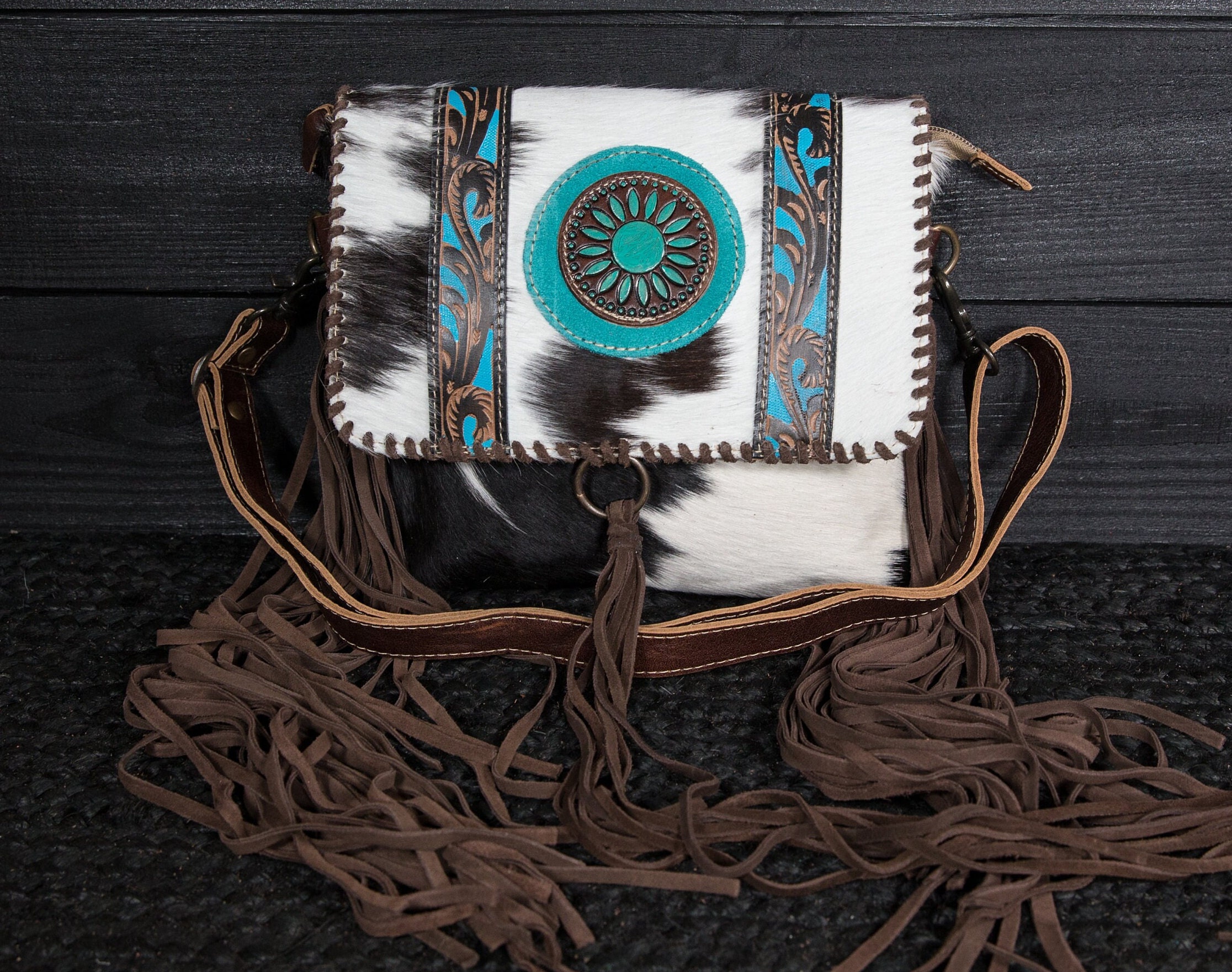 Myra Upcycled Western Fringe Clear Stadium Bag – KalaKotee & Co.