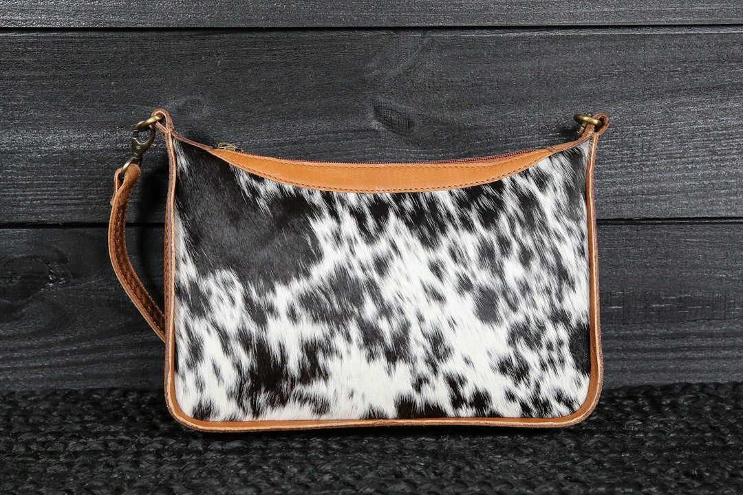 HANDTOOLED Leather With Cowhide Purse Western Style Etsy