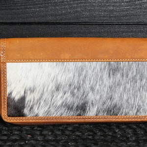Zip Around Leather Wallet | Western Wallet | Western Clutch | Genuine Hairon Cowhide Wallet | Western Zipper Wallet FREE SHIPPING