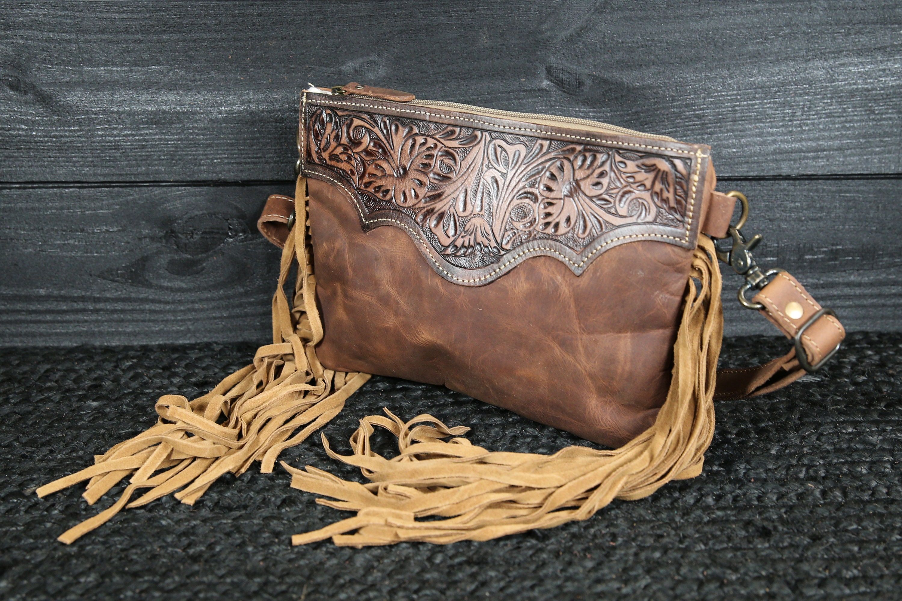 Hand Tooled Leather Crossbody Purse Western Leather Bag Etsy