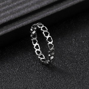 Mannen Hollow Out Heart Decor Love Ring Zilver 1.9cm, Verenigd Koninkrijk Verkoper, Gratis verzending