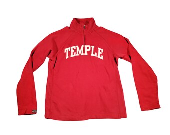 JanSport Varsity Sweater Jumper Temple Red Size XXL 2XL Quarter Zip Sweatshirt