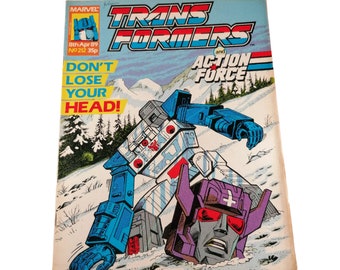 Transformers UK #212 Marvel UK 15th April 1989 Comic G1 GI Joe With Free Poster