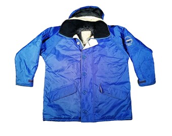 Jeantex Padded Ski Jacket Vintage 90s Full Zip Windbreaker Blue Size XL Festival